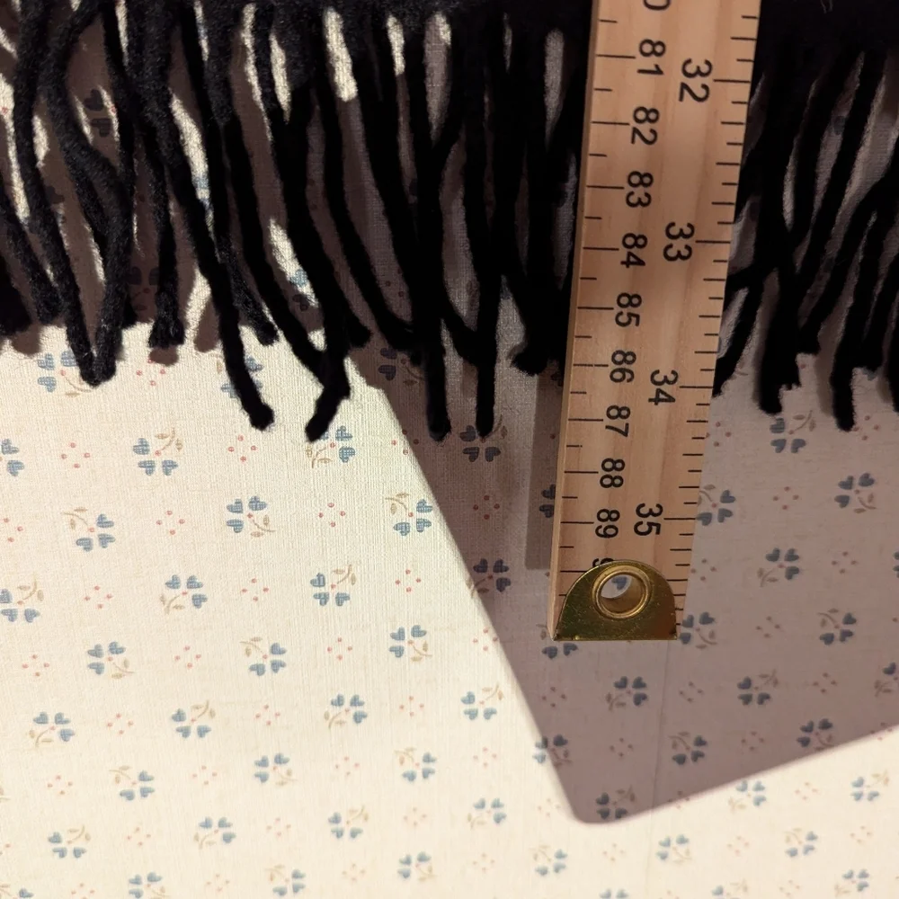 🖤 Valentini Scarf Black 100% Wool Soft Mens Made in Italy classy quiet luxury